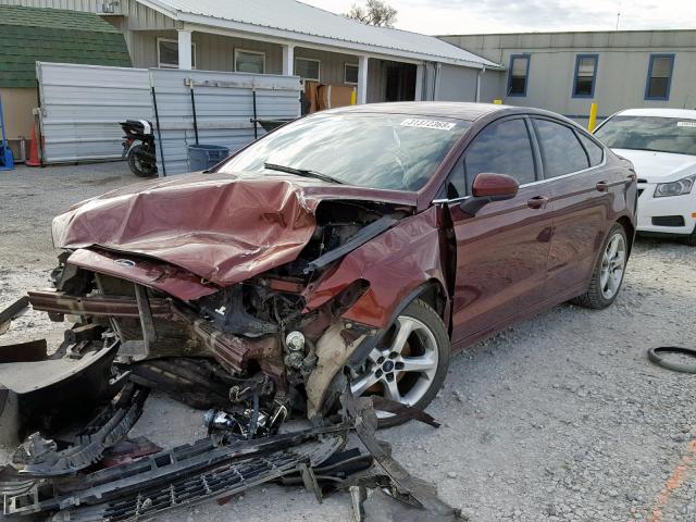 3FA6P0G71GR366008 - 2016 FORD FUSION S MAROON photo 2