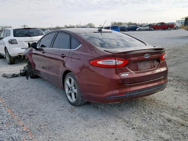 3FA6P0G71GR366008 - 2016 FORD FUSION S MAROON photo 3