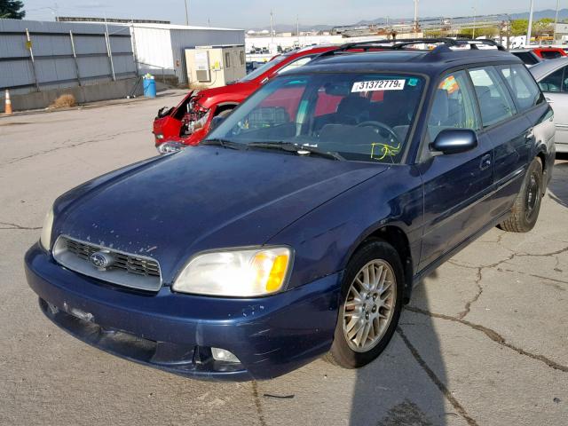 4S3BH635137302937 - 2003 SUBARU LEGACY L BLUE photo 2