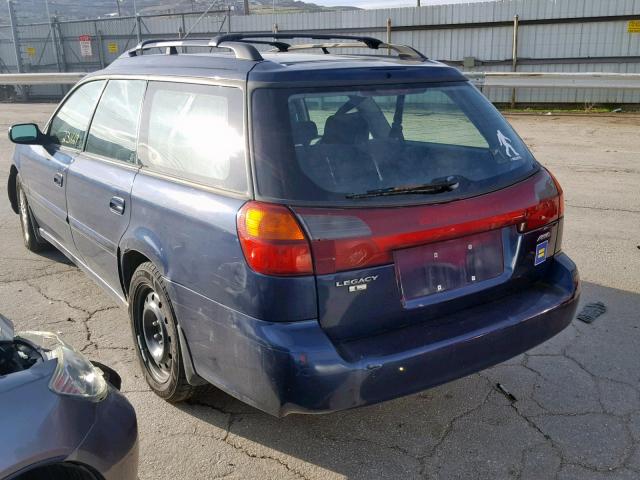 4S3BH635137302937 - 2003 SUBARU LEGACY L BLUE photo 3