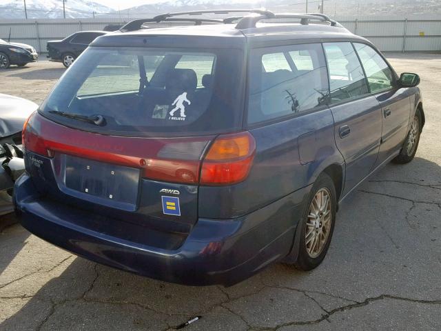 4S3BH635137302937 - 2003 SUBARU LEGACY L BLUE photo 4