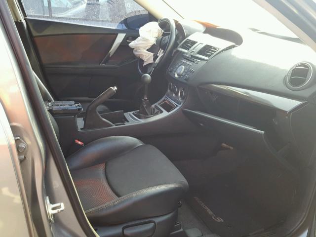 JM1BL1H33A1247285 - 2010 MAZDA SPEED 3 GRAY photo 5