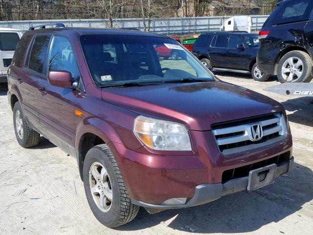 2HKYF18587H501612 - 2007 HONDA PILOT EXL BURGUNDY photo 1