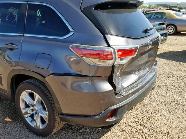 5TDYKRFH6FS091943 - 2015 TOYOTA HIGHLANDER GRAY photo 9