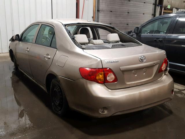 1NXBU40E89Z125622 - 2009 TOYOTA COROLLA BA BEIGE photo 3