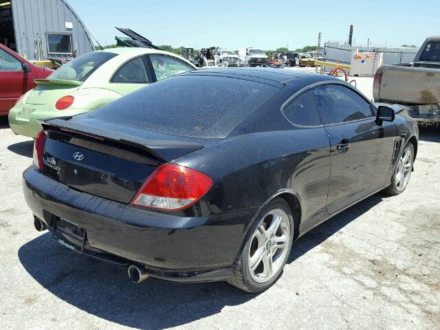 KMHHM65D86U202216 - 2006 HYUNDAI TIBURON GS BLACK photo 4