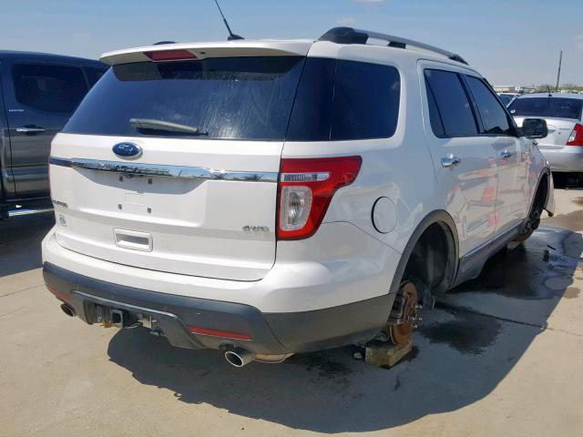 1FMHK8F84BGA00694 - 2011 FORD EXPLORER L WHITE photo 4