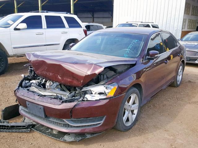 1VWAT7A38EC021534 - 2014 VOLKSWAGEN PASSAT S MAROON photo 2