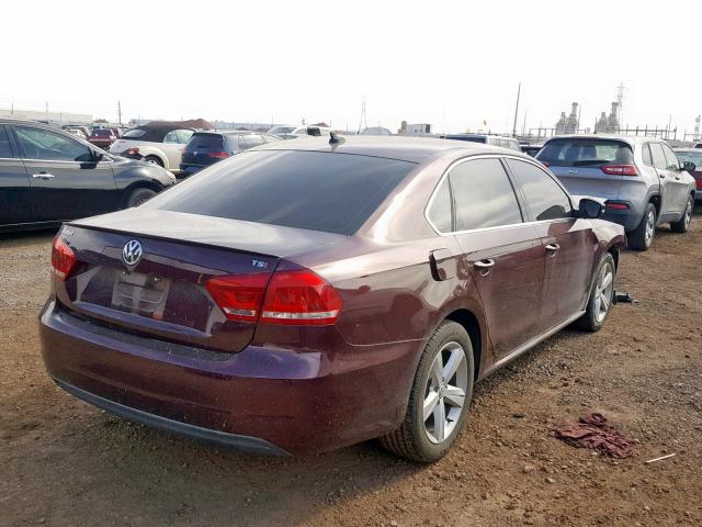 1VWAT7A38EC021534 - 2014 VOLKSWAGEN PASSAT S MAROON photo 4