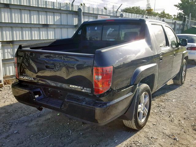 5FPYK16579B104190 - 2009 HONDA RIDGELINE BLACK photo 4