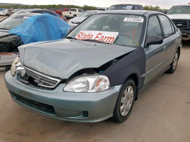 2HGEJ6613YH517534 - 2000 HONDA CIVIC BASE BLUE photo 2