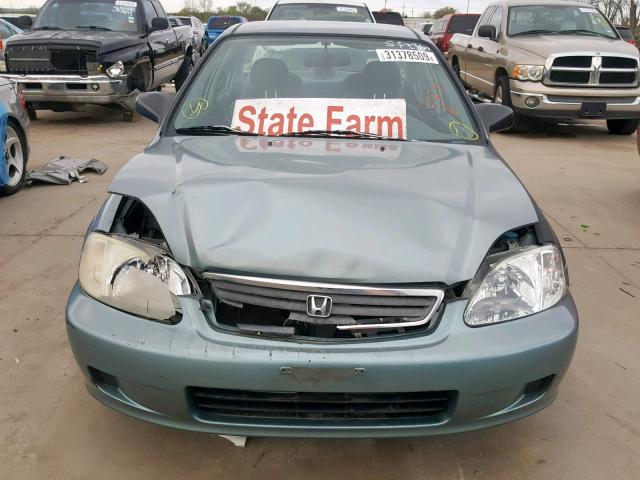 2HGEJ6613YH517534 - 2000 HONDA CIVIC BASE BLUE photo 9