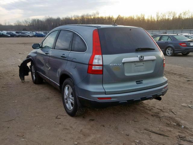 5J6RE3H74AL047747 - 2010 HONDA CR-V EXL BLUE photo 3