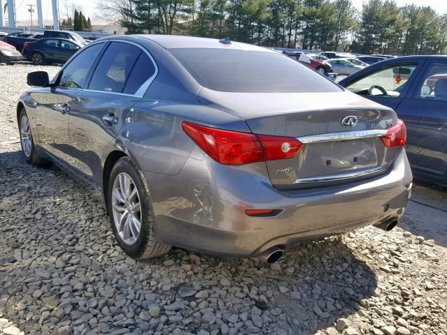 JN1BV7ARXEM682114 - 2014 INFINITI Q50 BASE GRAY photo 3