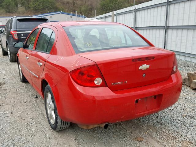 1G1AZ52F457653902 - 2005 CHEVROLET COBALT LT RED photo 3