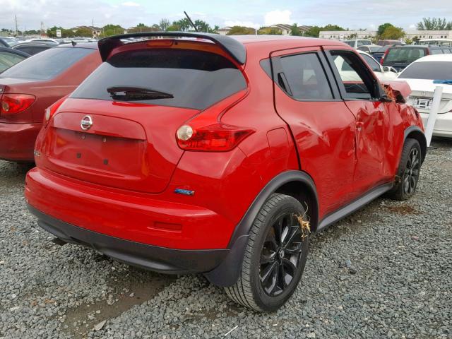 JN8AF5MR5ET353224 - 2014 NISSAN JUKE S RED photo 4