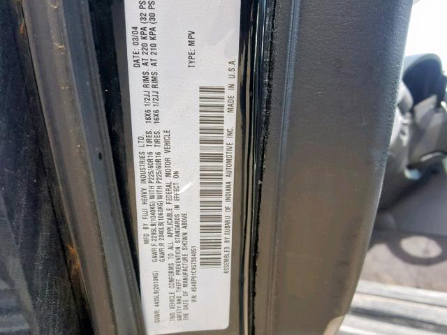 4S4BP61C957304051 - 2005 SUBARU LEGACY OUT BLACK photo 10