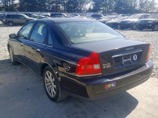 YV1TS59H641368111 - 2004 VOLVO S80 2.5T BLACK photo 3