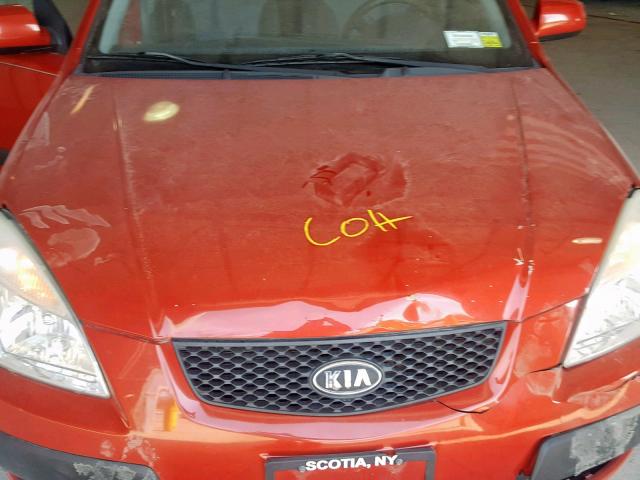 KNADE223896446488 - 2009 KIA RIO BASE RED photo 7