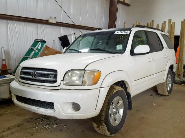 5TDBT48A02S070666 - 2002 TOYOTA SEQUOIA LI WHITE photo 2