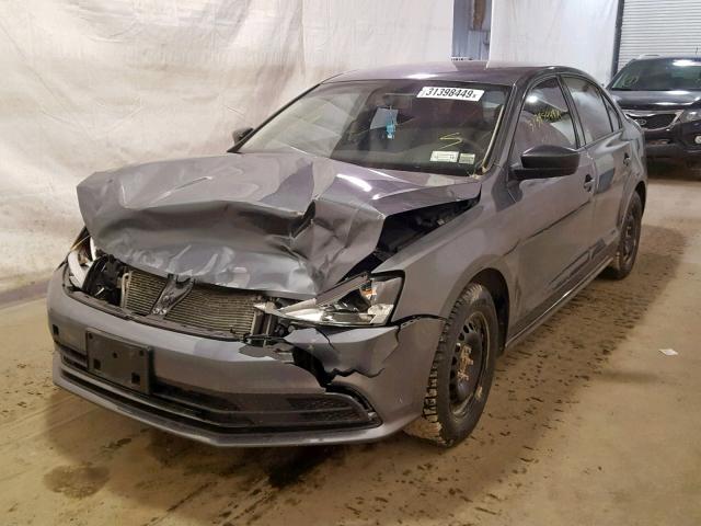 3VW1K7AJ4FM421513 - 2015 VOLKSWAGEN JETTA BASE GRAY photo 2