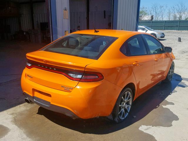 1C3CDFBB9ED868103 - 2014 DODGE DART SXT ORANGE photo 4