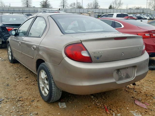 1B3ES46C2YD824046 - 2000 DODGE NEON BASE BROWN photo 3