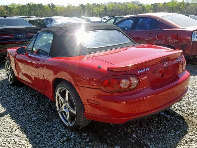 JM1NB354040407660 - 2004 MAZDA MX-5 MIATA RED photo 3