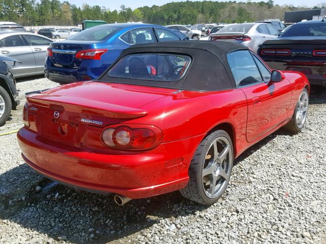 JM1NB354040407660 - 2004 MAZDA MX-5 MIATA RED photo 4