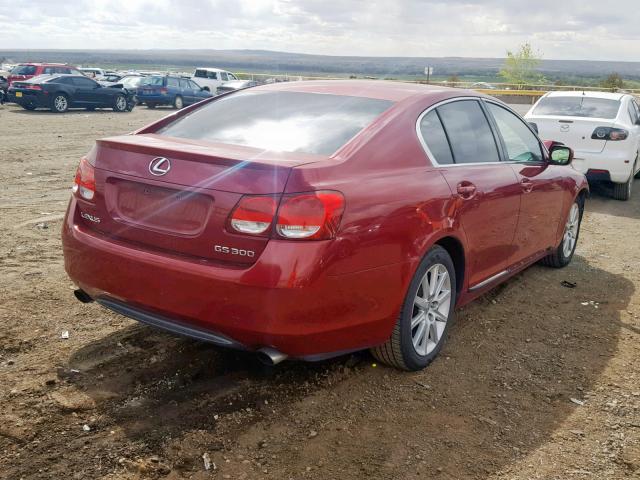 JTHBH96S965008932 - 2006 LEXUS GS 300 RED photo 4