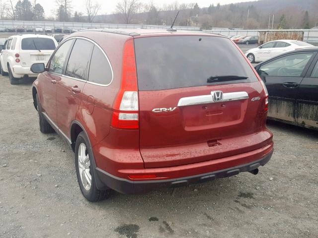 JHLRE4H71BC022269 - 2011 HONDA CR-V EXL MAROON photo 3