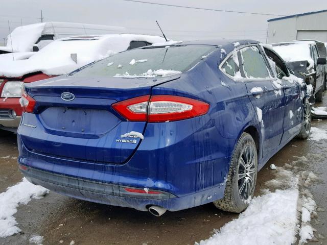 3FA6P0LU0DR165711 - 2013 FORD FUSION SE BLUE photo 4