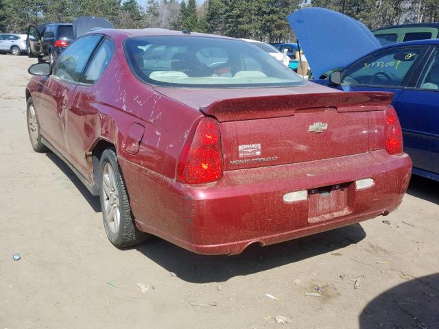 2G1WK151869226158 - 2006 CHEVROLET MONTE CARL MAROON photo 3