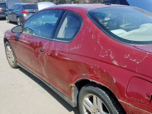 2G1WK151869226158 - 2006 CHEVROLET MONTE CARL MAROON photo 9