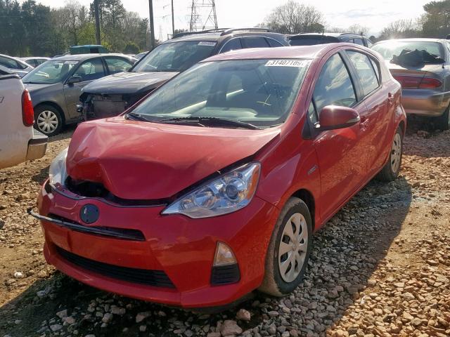 JTDKDTB30D1049088 - 2013 TOYOTA PRIUS C RED photo 2