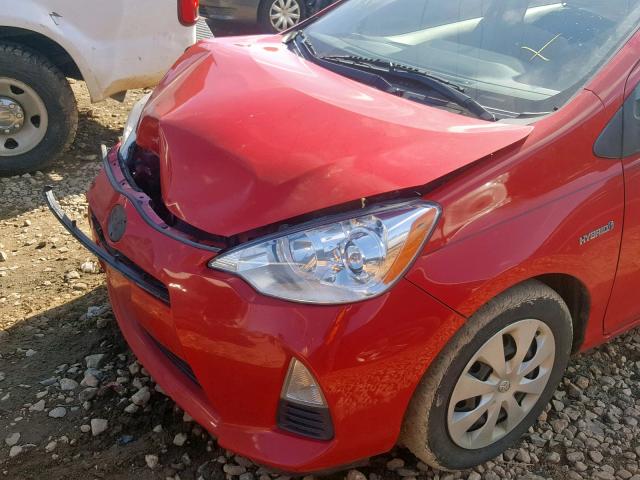 JTDKDTB30D1049088 - 2013 TOYOTA PRIUS C RED photo 9