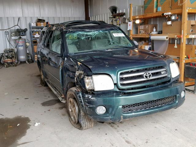 5TDBT48AX2S085580 - 2002 TOYOTA SEQUOIA LI GREEN photo 1