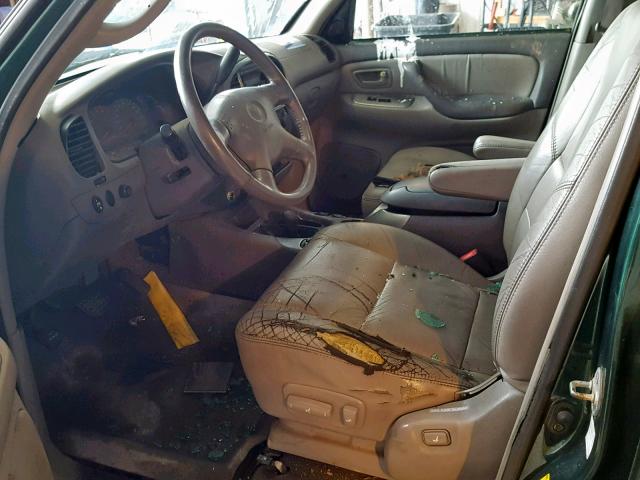 5TDBT48AX2S085580 - 2002 TOYOTA SEQUOIA LI GREEN photo 5