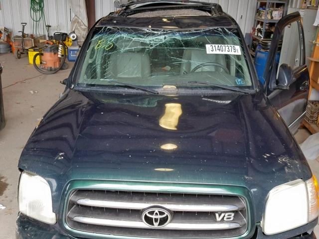 5TDBT48AX2S085580 - 2002 TOYOTA SEQUOIA LI GREEN photo 7