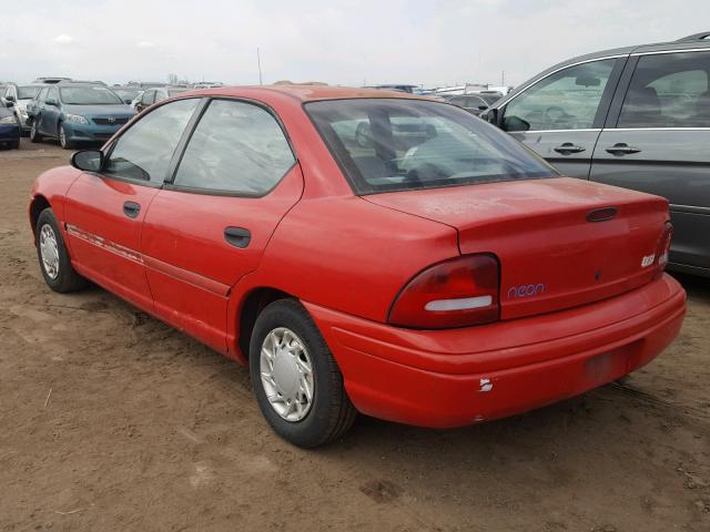 1B3ES47C9SD634346 - 1995 DODGE NEON HIGHL RED photo 3