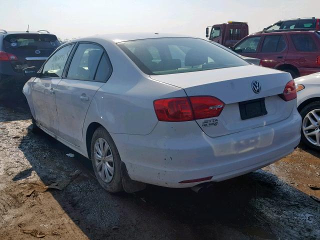 3VW2K7AJ2DM450137 - 2013 VOLKSWAGEN JETTA BASE WHITE photo 3