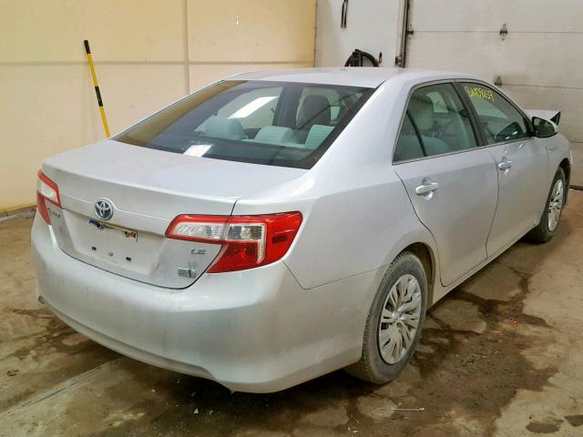 4T1BD1FK8CU037138 - 2012 TOYOTA CAMRY HYBR SILVER photo 4