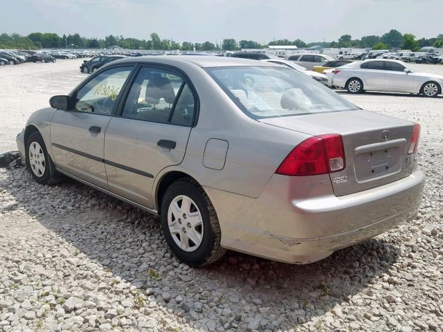 2HGES16365H029756 - 2005 HONDA CIVIC DX V BEIGE photo 3