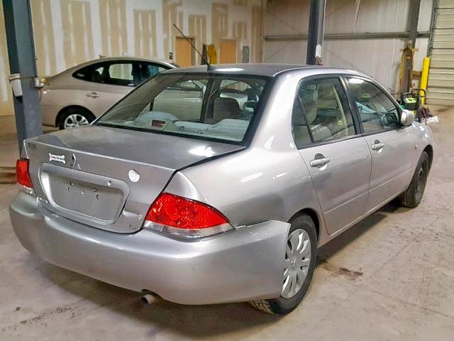 JA3AJ26E16U071840 - 2006 MITSUBISHI LANCER ES SILVER photo 4