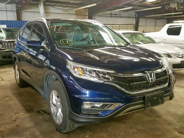 2HKRM4H74FH637215 - 2015 HONDA CR-V EXL BLUE photo 1