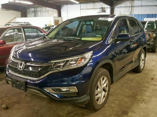 2HKRM4H74FH637215 - 2015 HONDA CR-V EXL BLUE photo 2