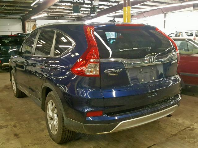 2HKRM4H74FH637215 - 2015 HONDA CR-V EXL BLUE photo 3