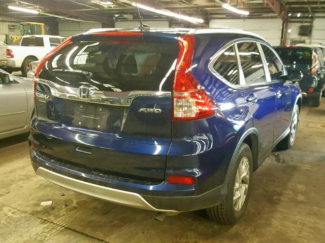 2HKRM4H74FH637215 - 2015 HONDA CR-V EXL BLUE photo 4