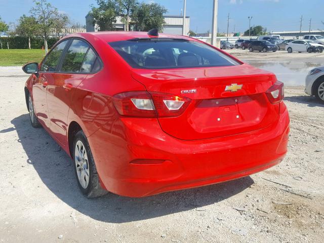 1G1BJ5SMXK7106221 - 2019 CHEVROLET CRUZE RED photo 3