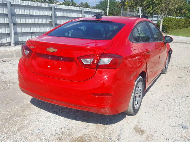 1G1BJ5SMXK7106221 - 2019 CHEVROLET CRUZE RED photo 4